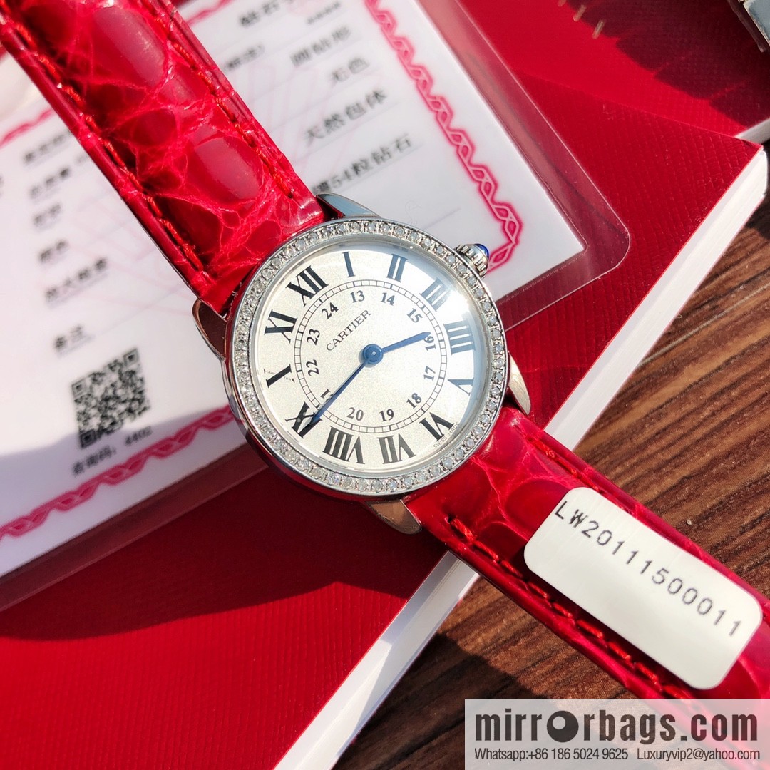 Spot Ronde de cartier (Cartier London) top version ring inlaid with 54 vs1.2 real diamonds imported American crocodile leather