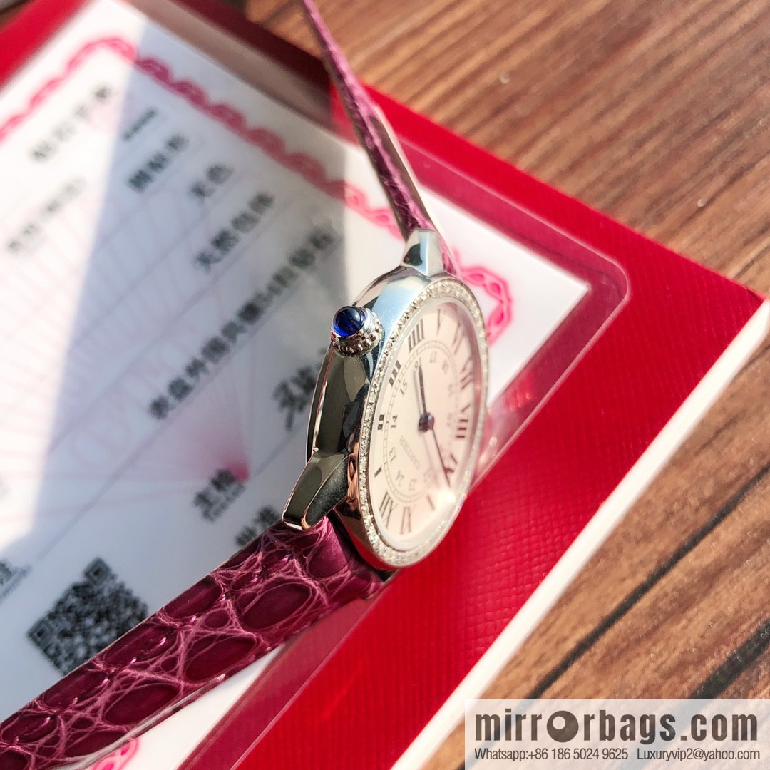 Spot Ronde de cartier (Cartier London) top version ring inlaid with 54 vs1.2 real diamonds imported American crocodile leather