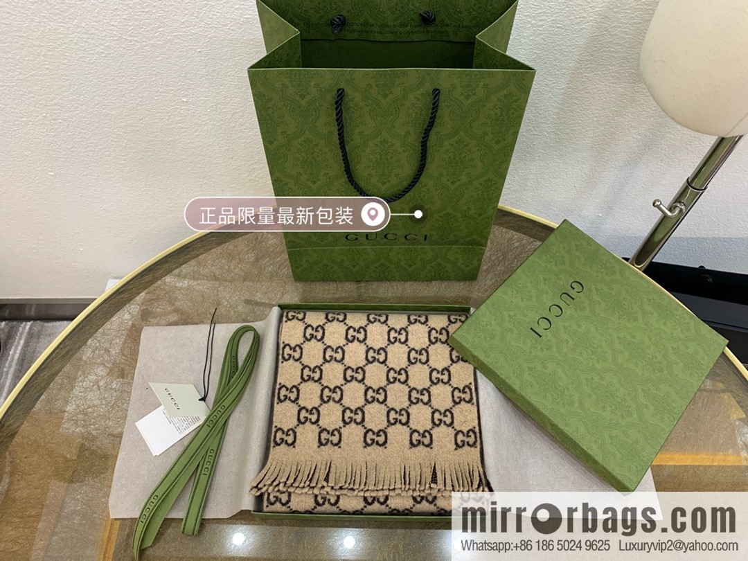 GUCCI Gucci double G letter interwoven pattern wool towel 600947