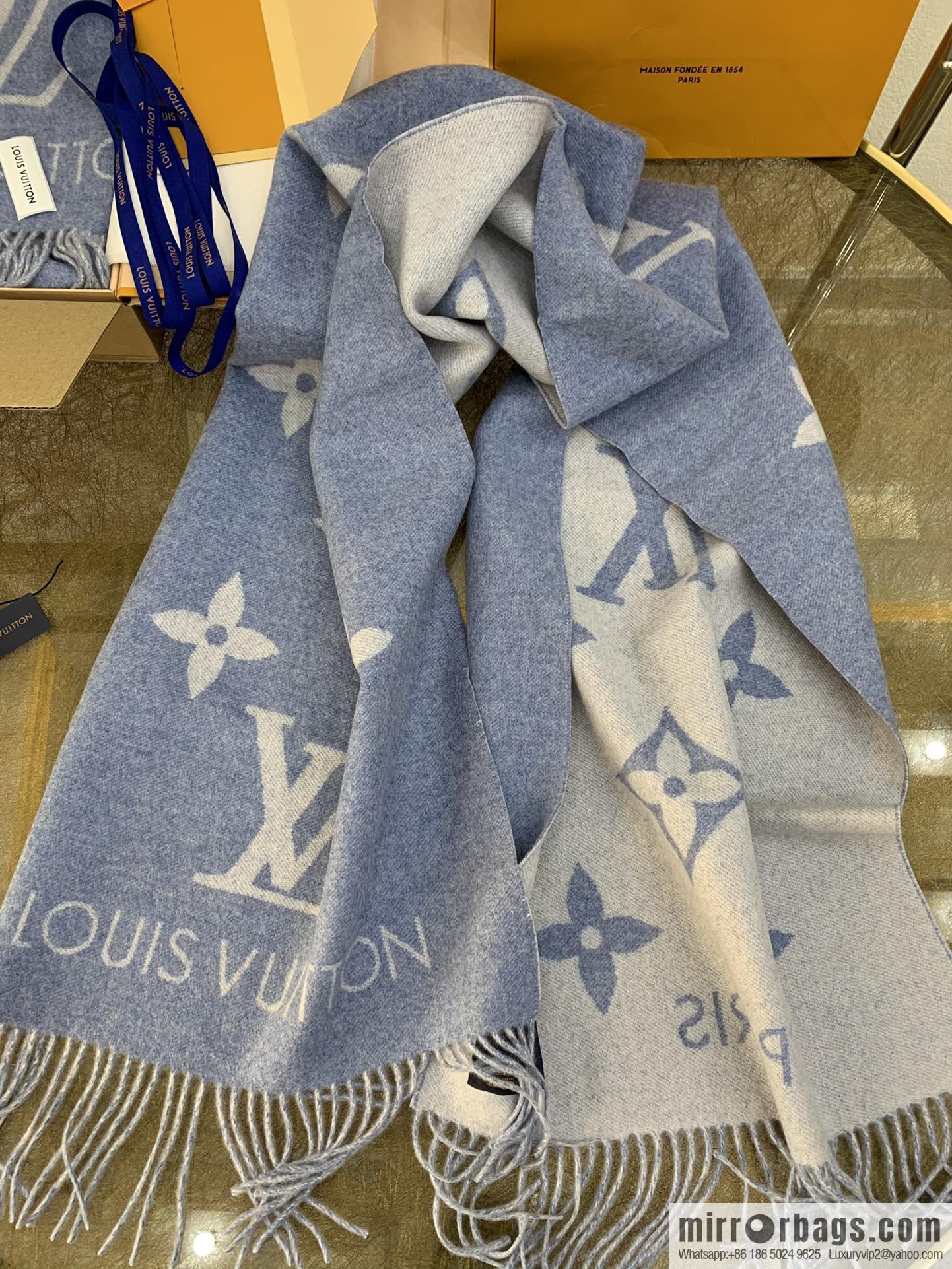 LV Louis Vuitton fringed trim 100% cashmere Reykjavik scarf M75704 #M75505 #M71040 #M71041 #M76637 #M76067