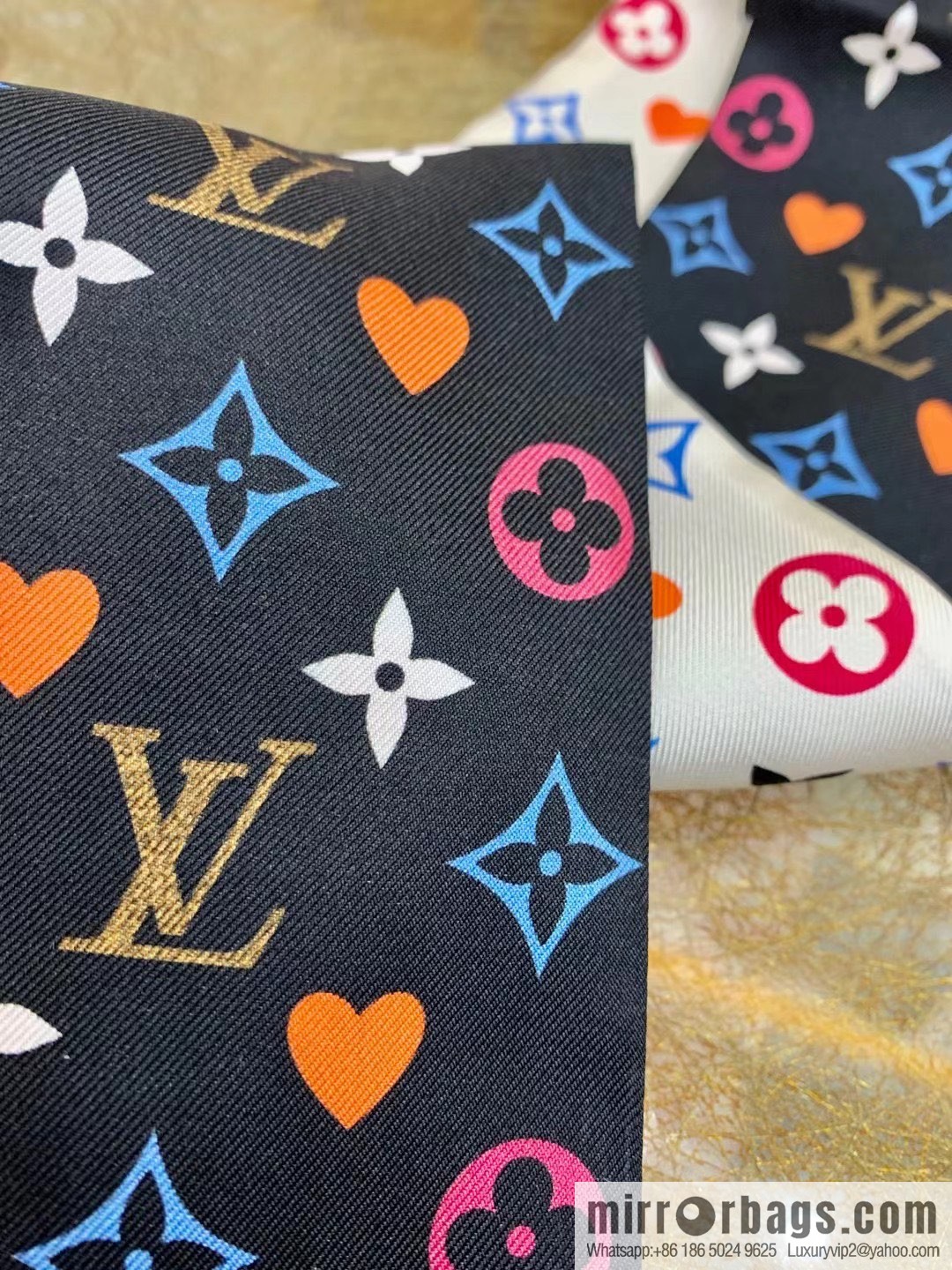 LV Louis Vuitton Monogram 100% silk hair band mp2904