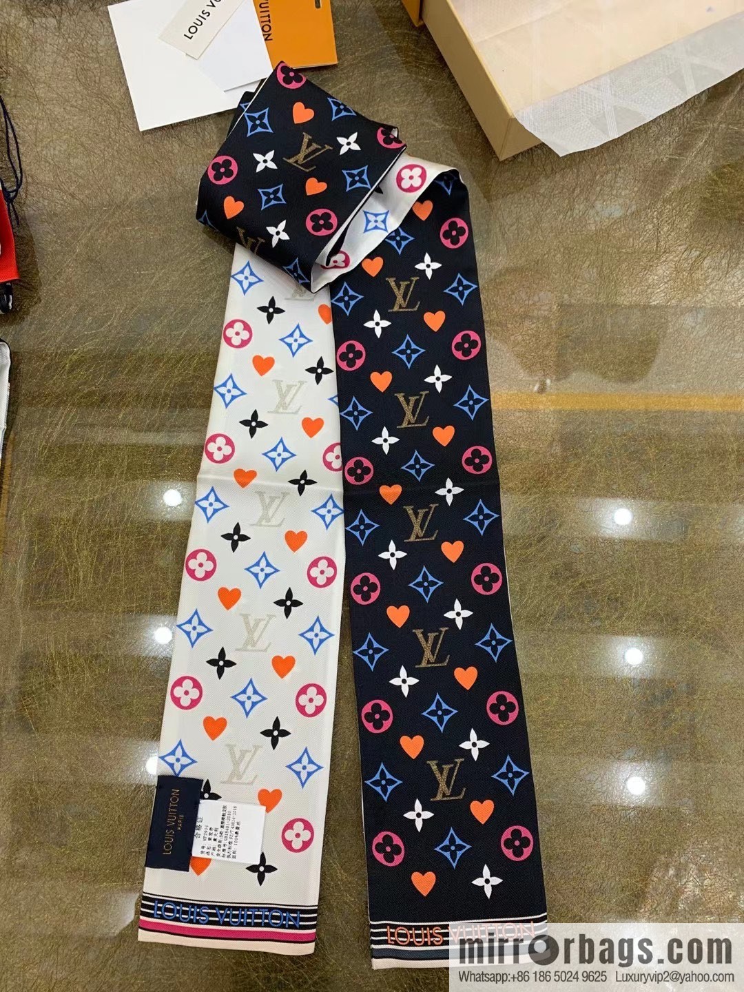 LV Louis Vuitton Monogram 100% silk hair band mp2904