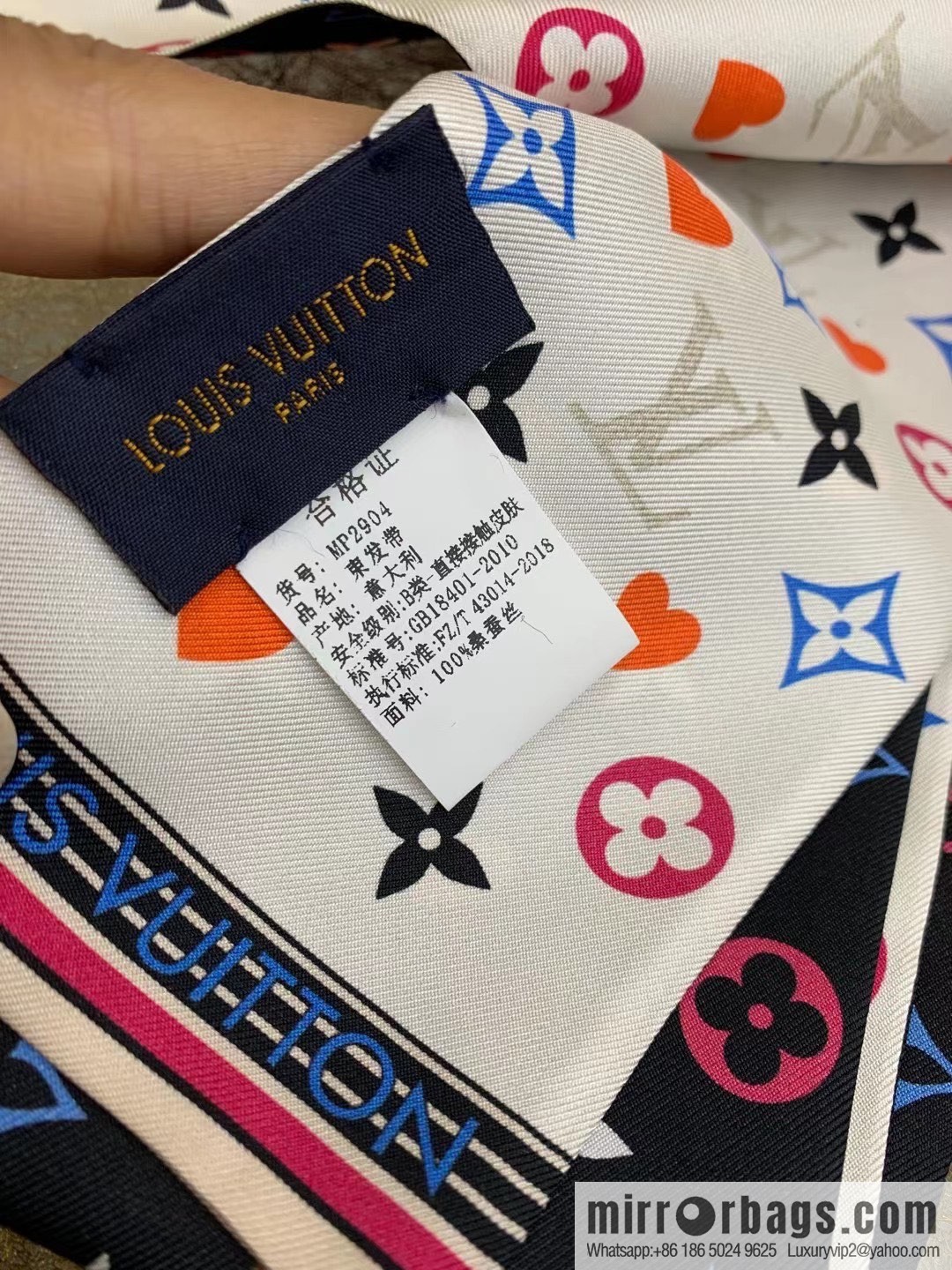 LV Louis Vuitton Monogram 100% silk hair band mp2904