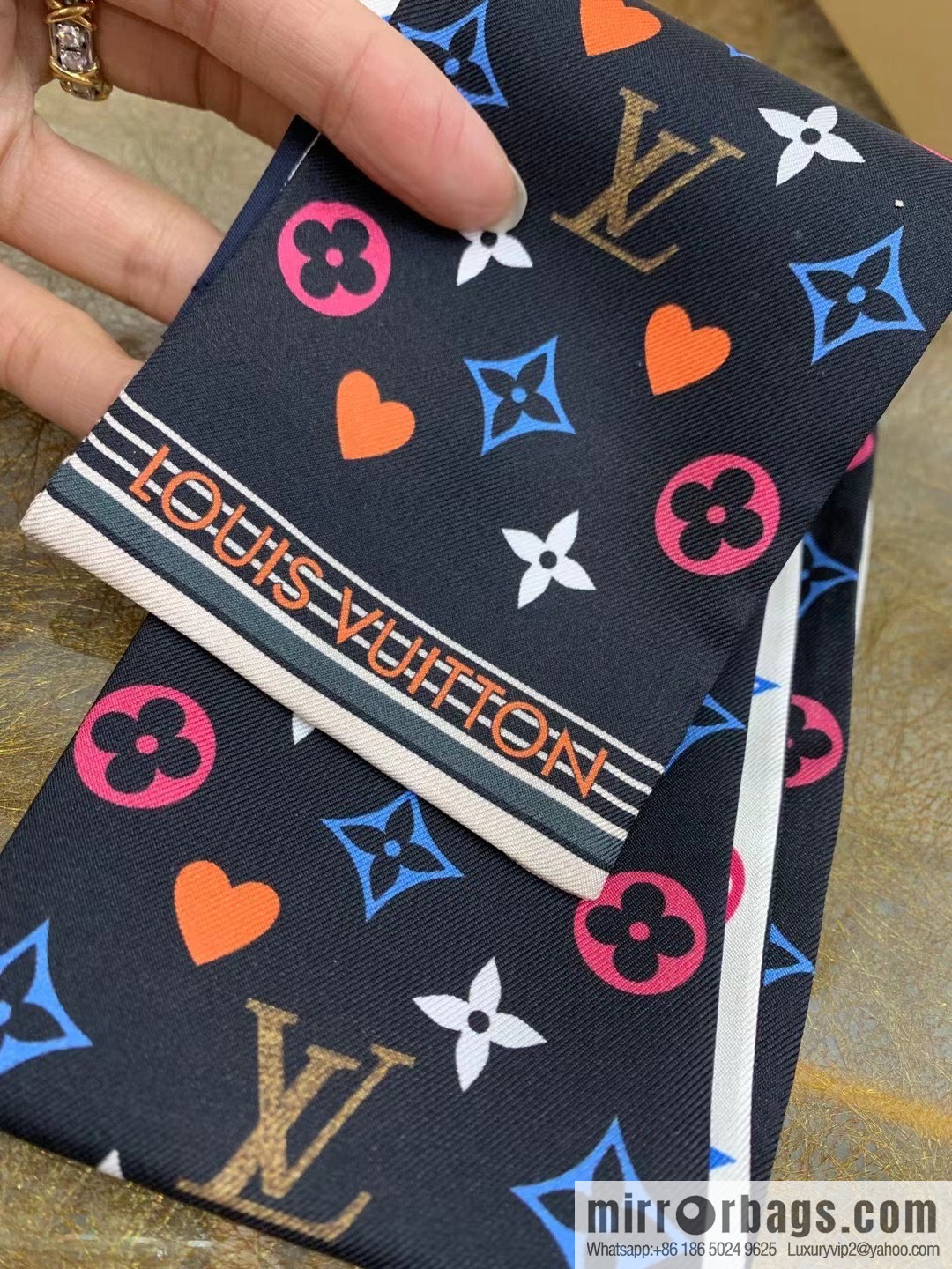 LV Louis Vuitton Monogram 100% silk hair band mp2904