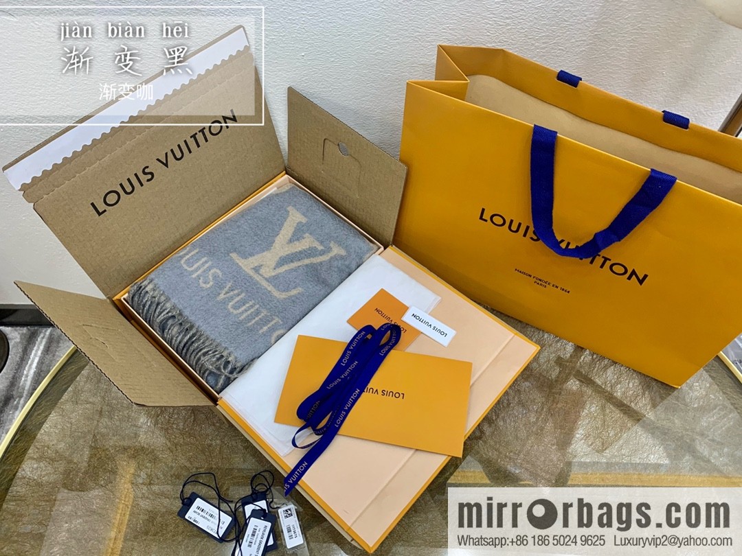 LV Louis Vuitton Pure Cashmere Reykjavik Gradient Scarf M70868 M70869 M73675