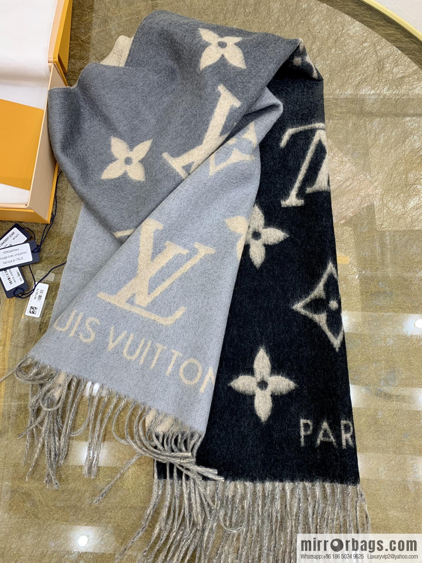 LV Louis Vuitton Pure Cashmere Reykjavik Gradient Scarf M70868 M70869 M73675
