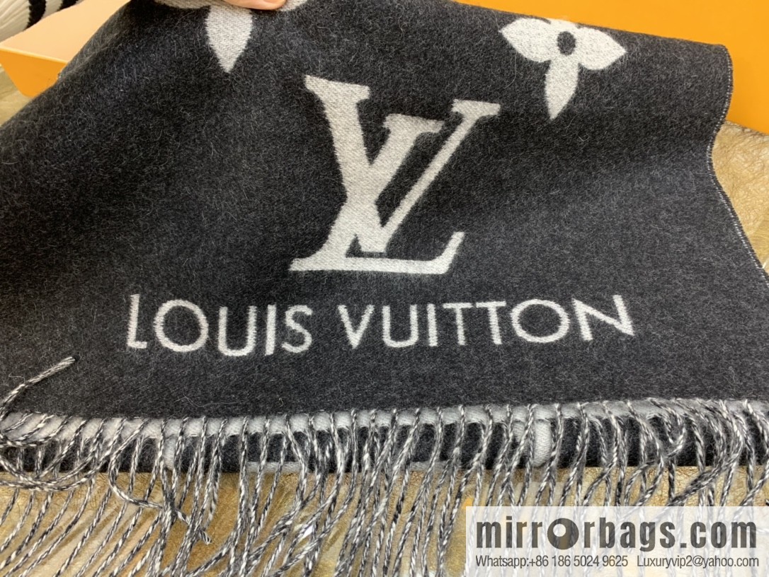 LV Louis Vuitton fringed trim 100% cashmere Reykjavik scarf M75704 #M75505 #M71040 #M71041 #M76637 #M76067