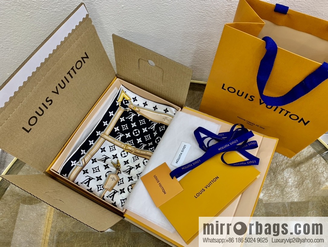LV Louis Vuitton 100% silk twill scarf M78667 M78666 M70638