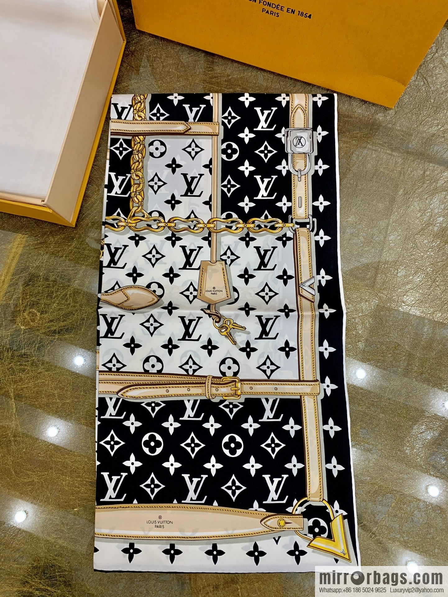 LV Louis Vuitton 100% silk twill scarf M78667 M78666 M70638