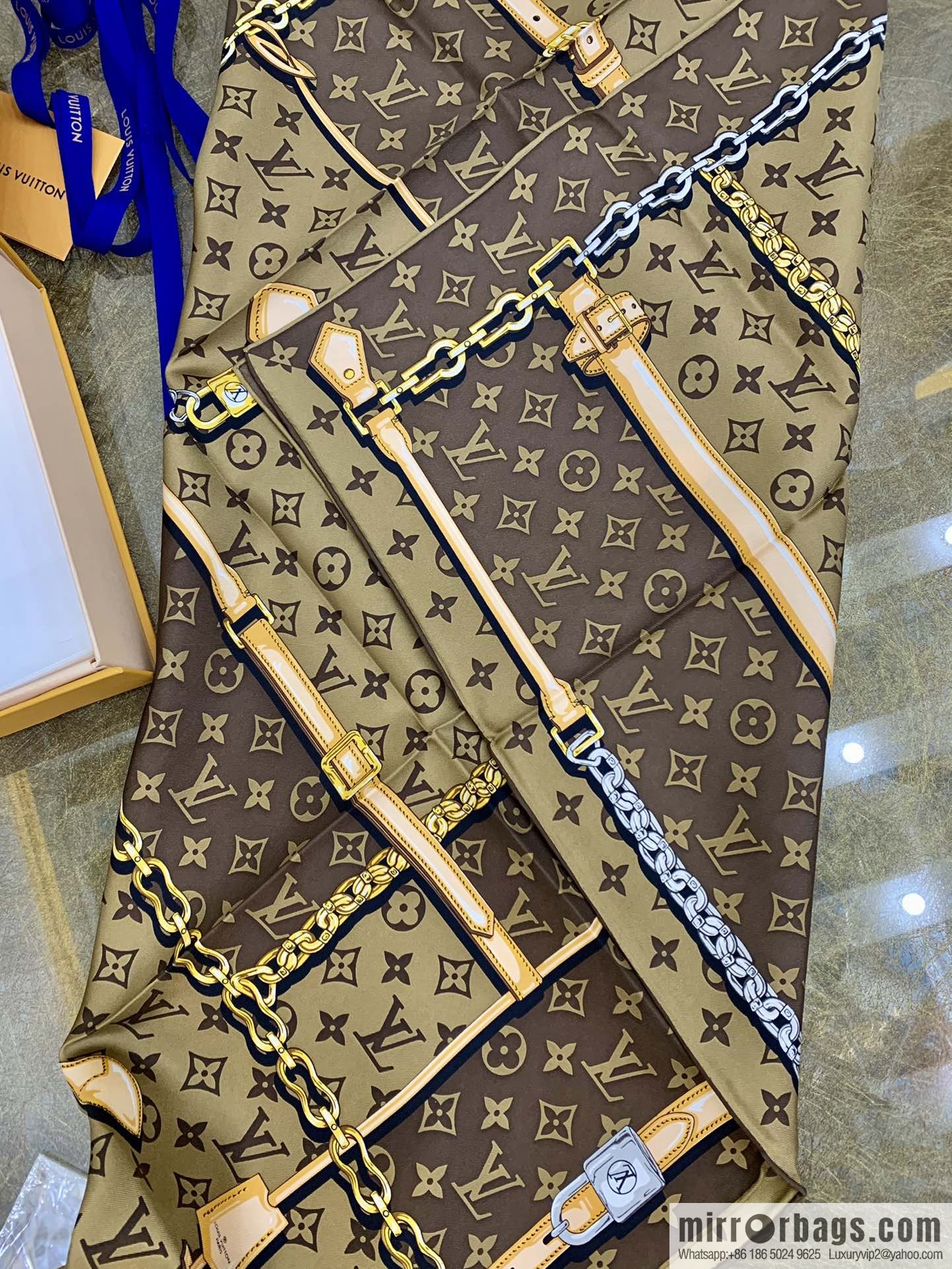 LV Louis Vuitton 100% silk twill scarf M78667 M78666 M70638