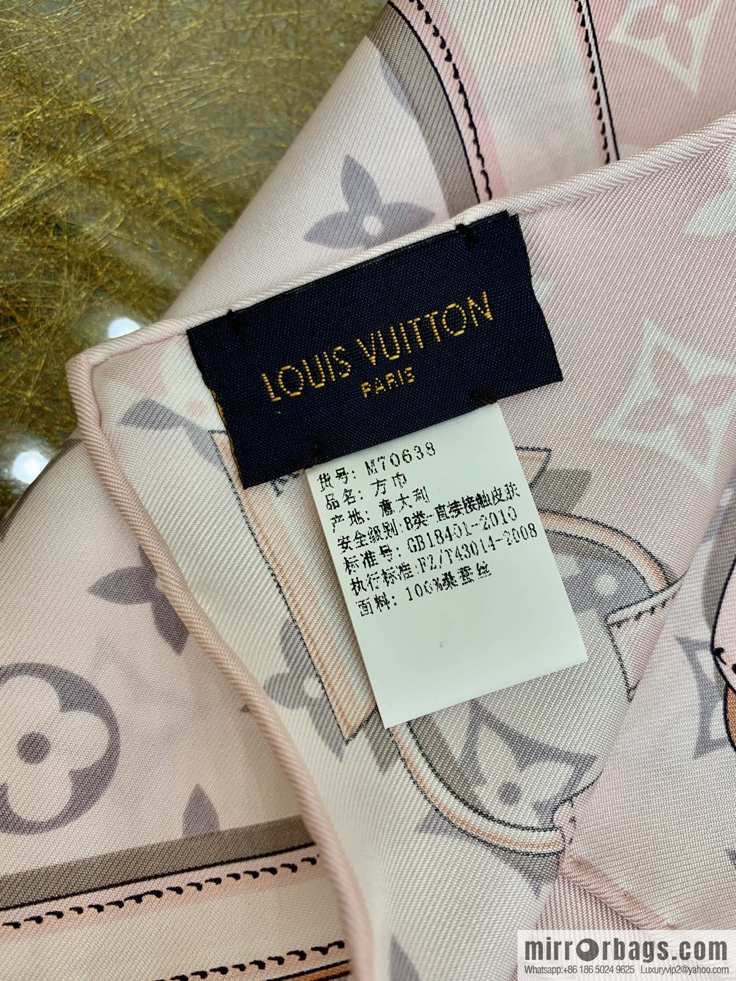 LV Louis Vuitton 100% silk twill scarf M78667 M78666 M70638
