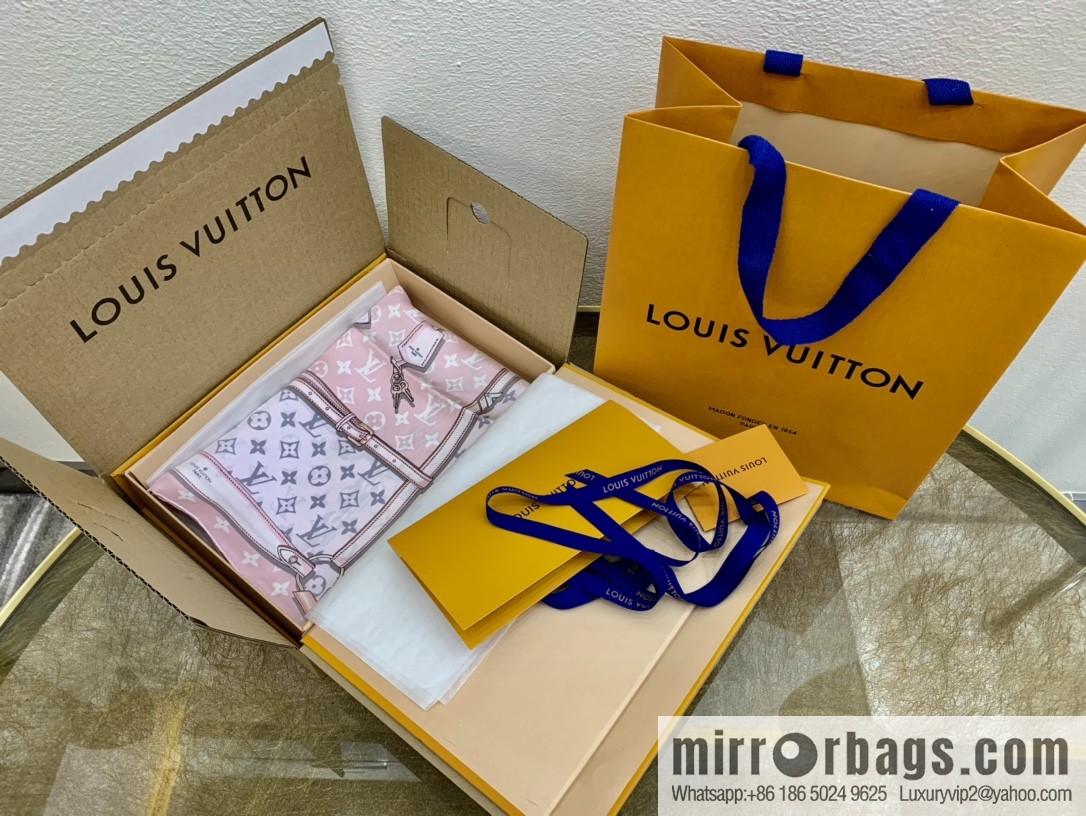 LV Louis Vuitton 100% silk twill scarf M78667 M78666 M70638