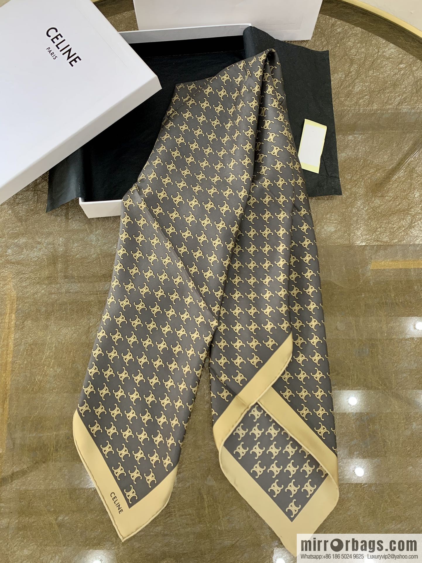 Celine triomphe silk scarf