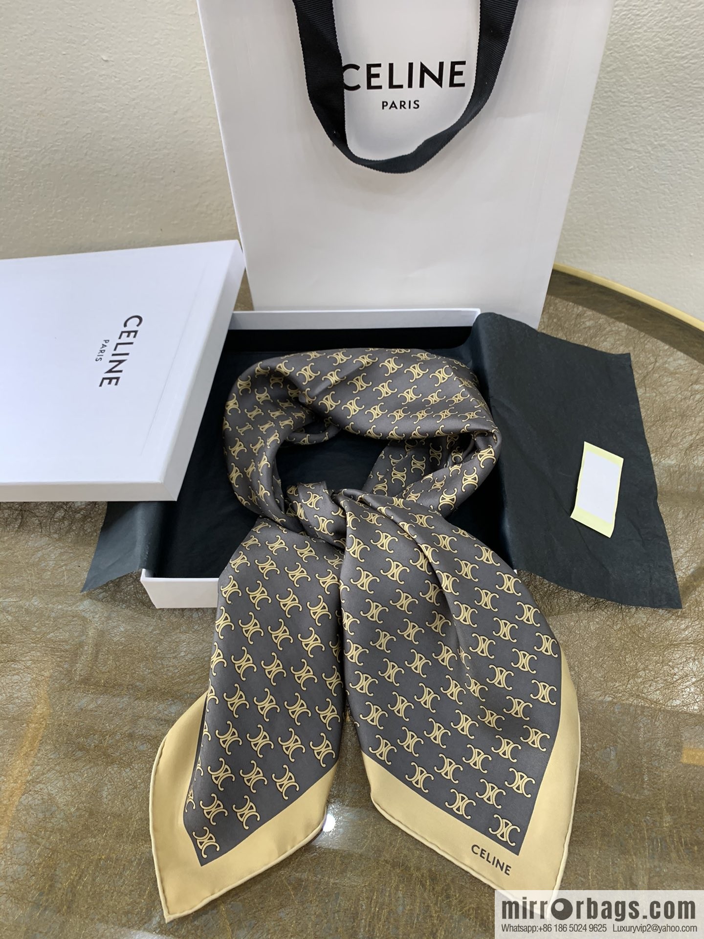 Celine triomphe silk scarf
