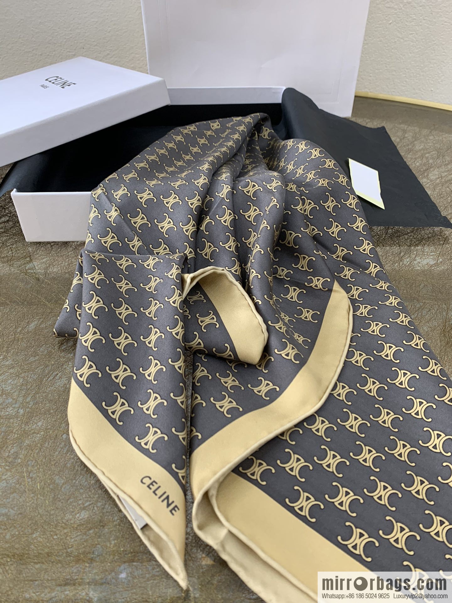 Celine triomphe silk scarf