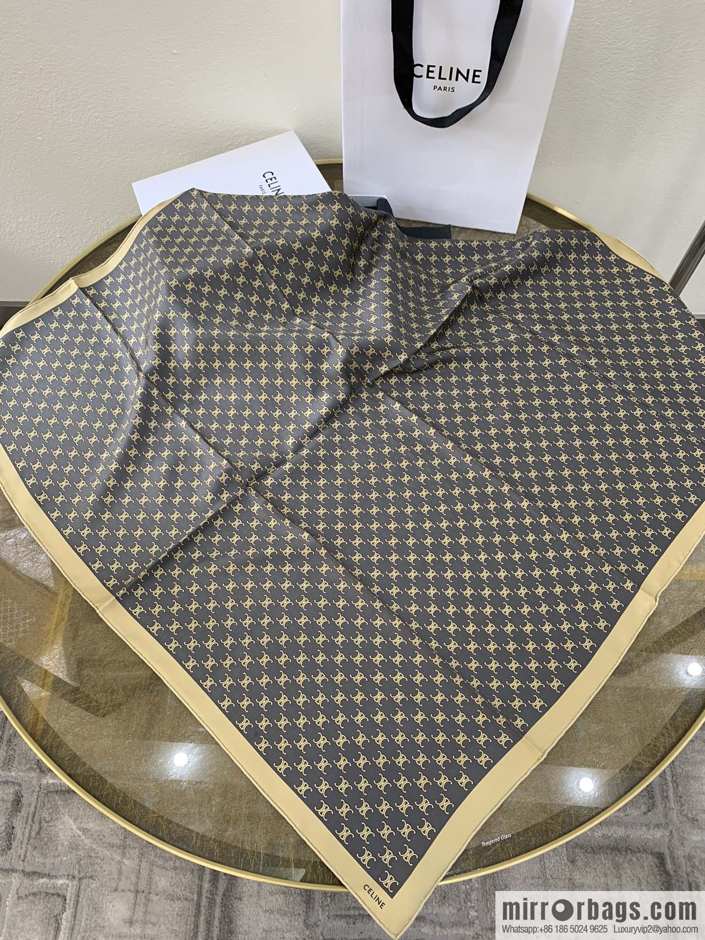 Celine triomphe silk scarf
