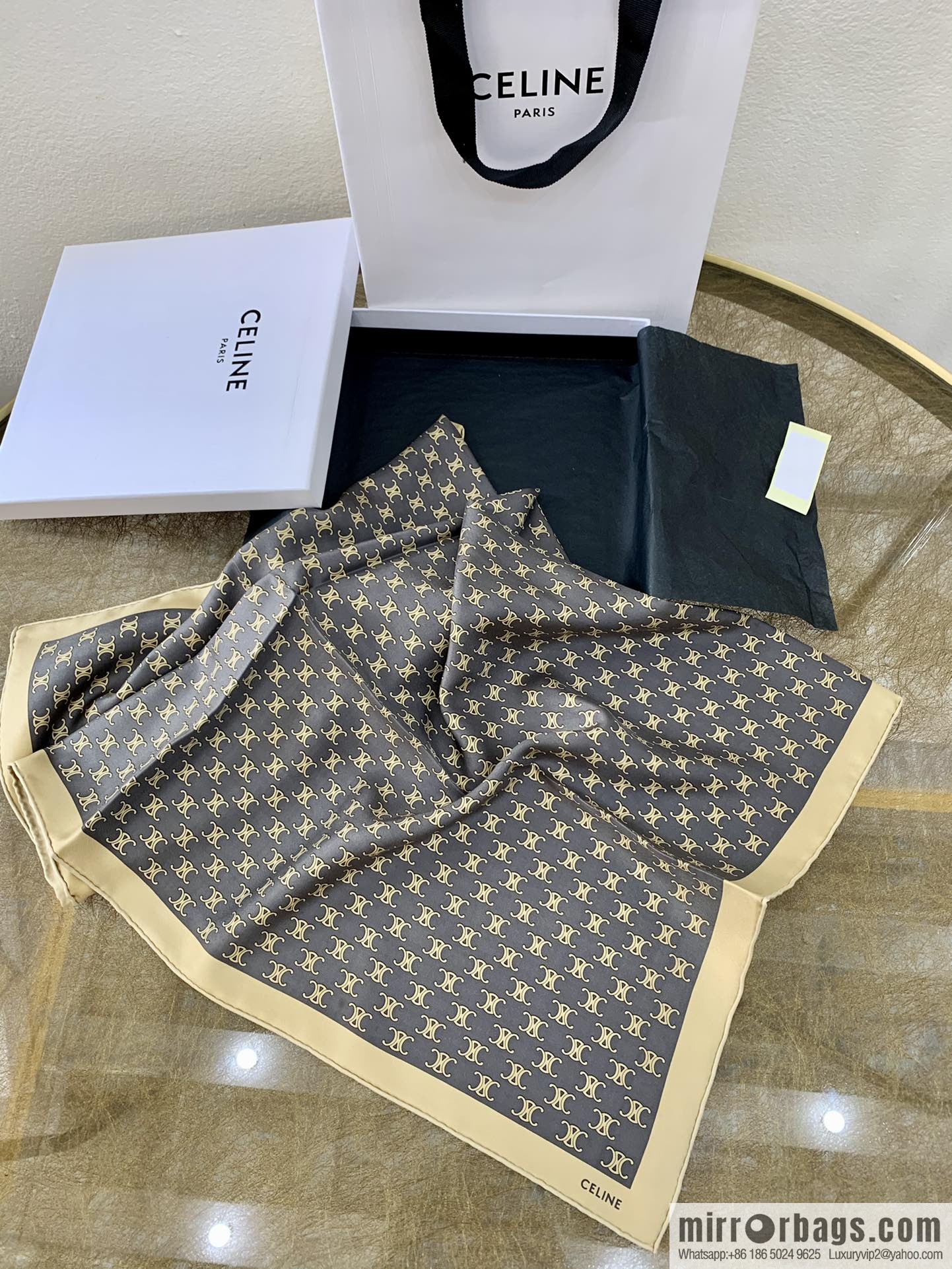 Celine triomphe silk scarf