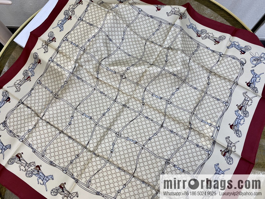 CELINE The essence of Celine Arc de Triomphe logo silk square scarf