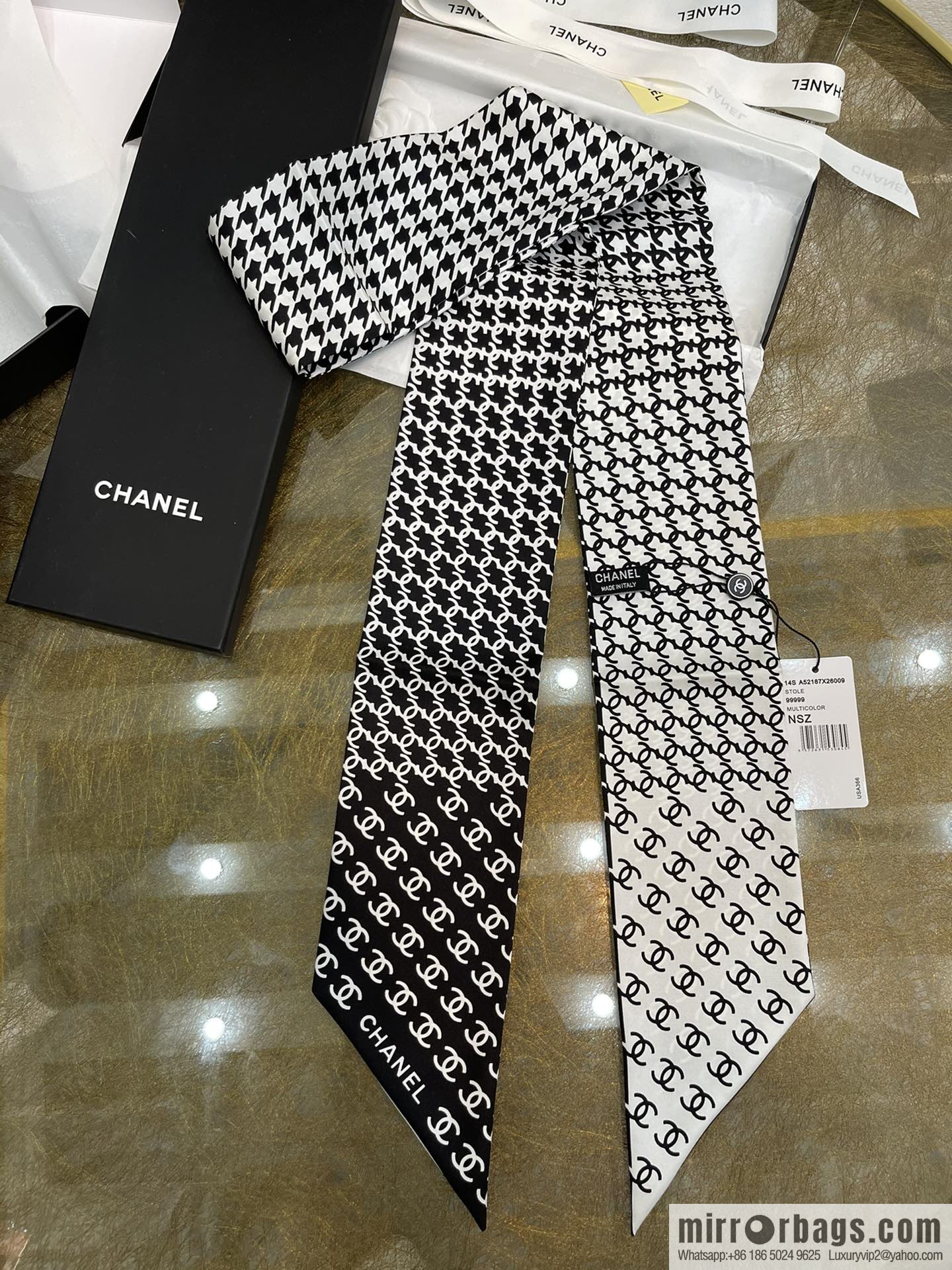 Chanel 100% silk max-Twiily ribbon