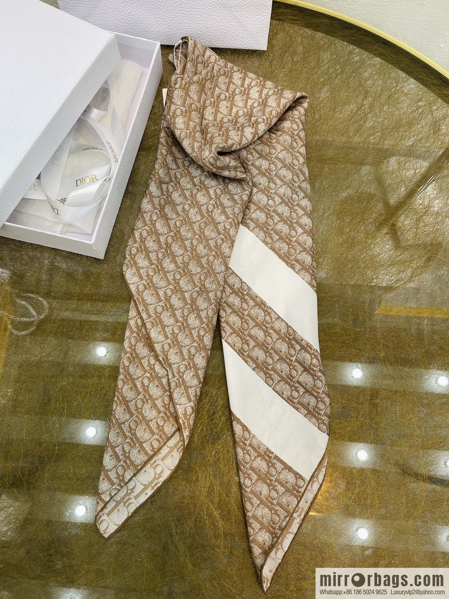 Dior sand wash 100% silk scarf