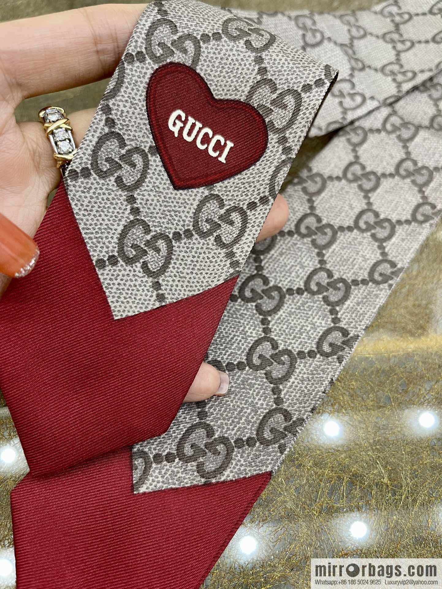GUCCI Gucci 100% silk Valentine's Day limited edition love ribbon