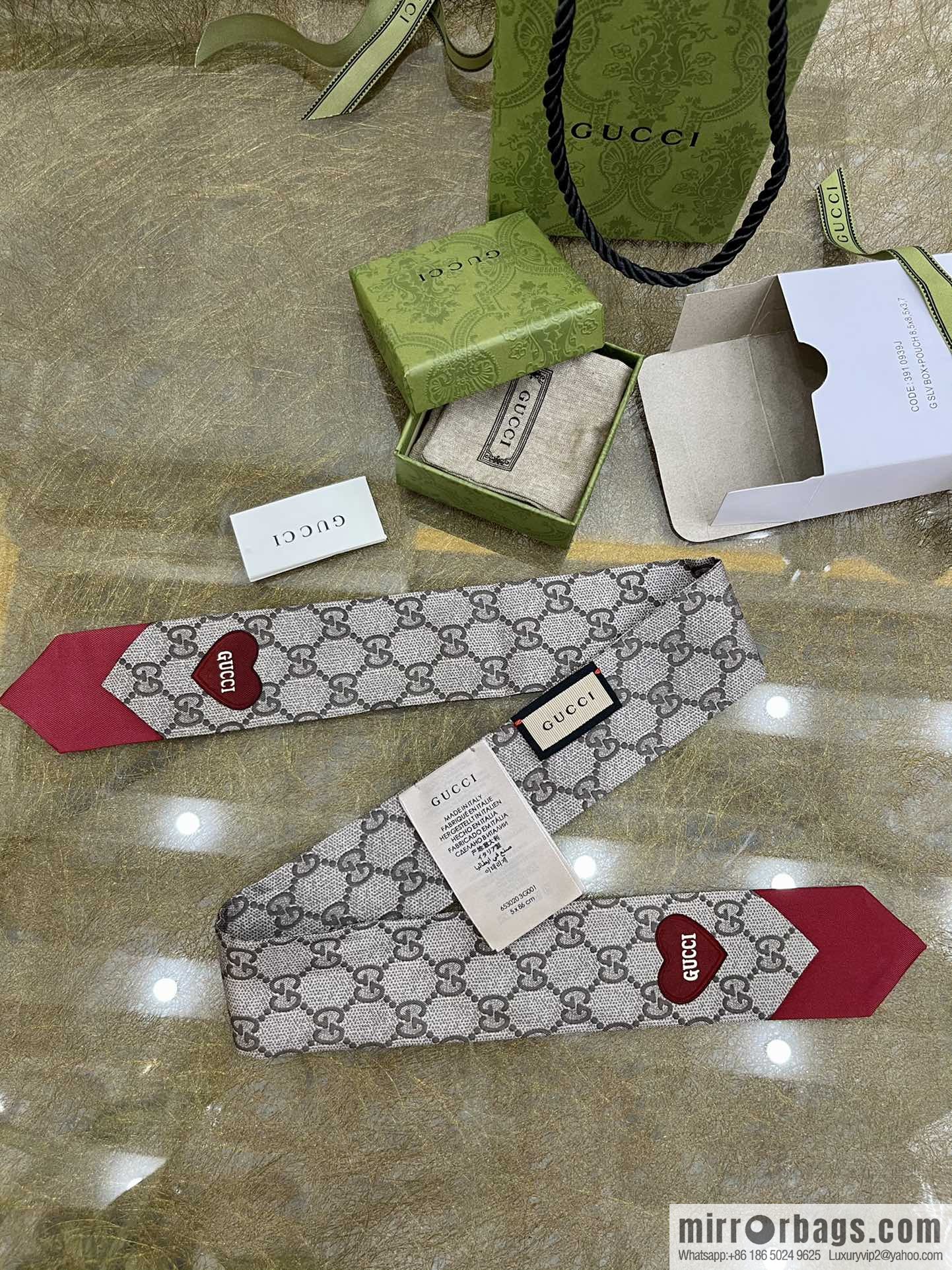 GUCCI Gucci 100% silk Valentine's Day limited edition love ribbon