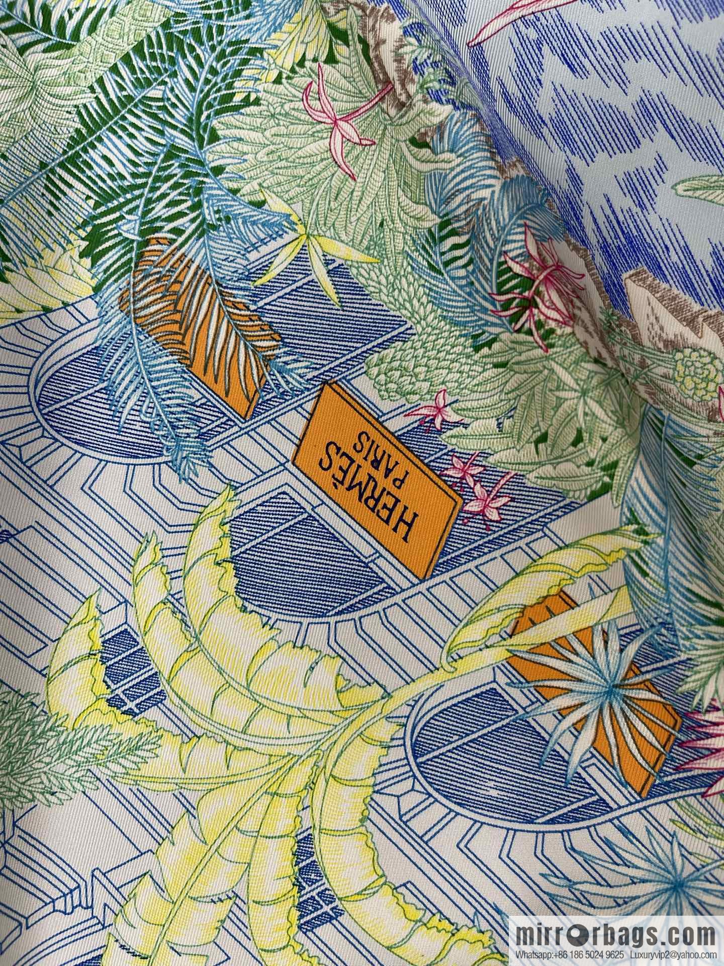 Hermes 100% silk handmade hemmed scarf