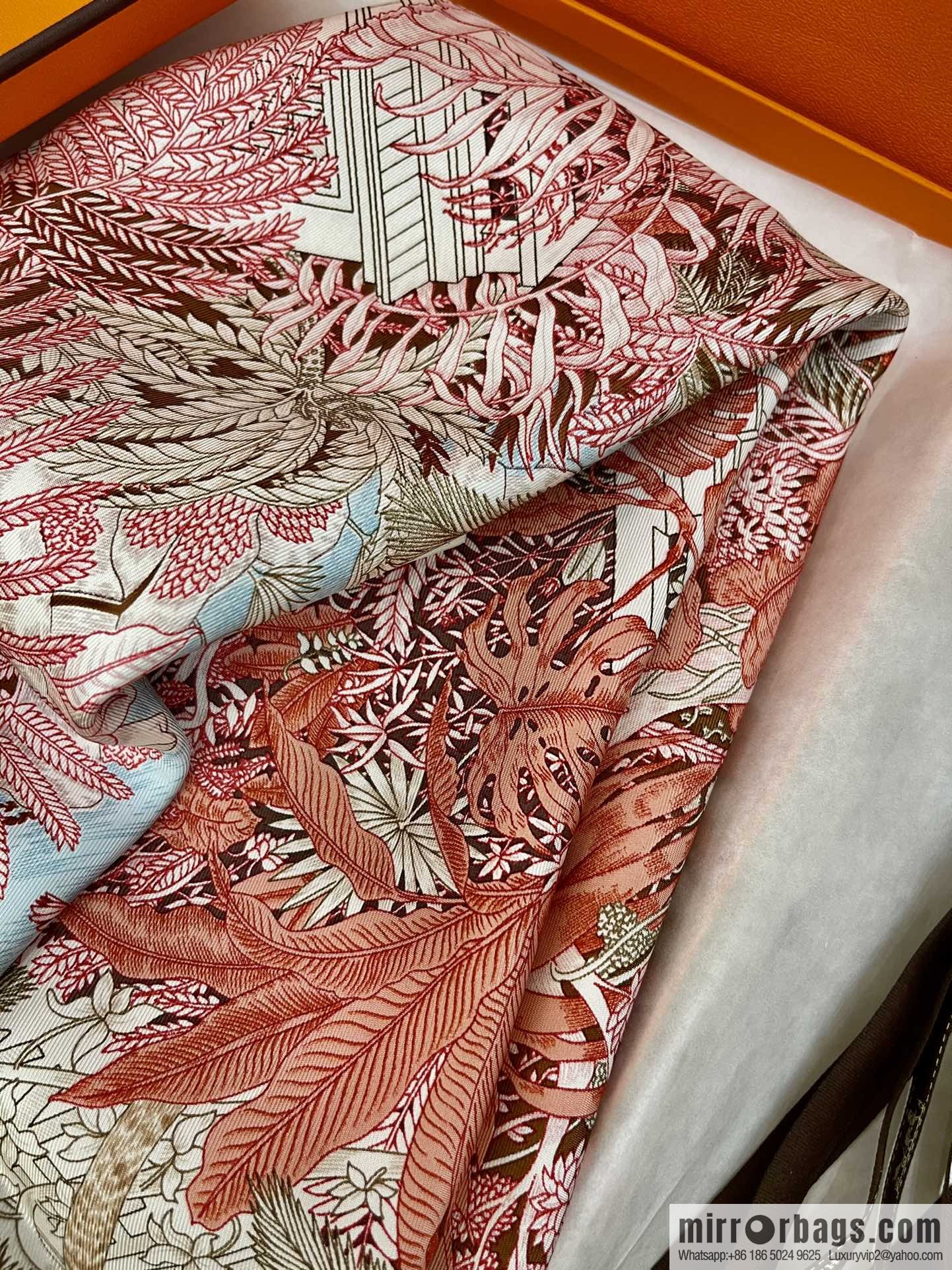 Hermes 100% silk handmade hemmed scarf