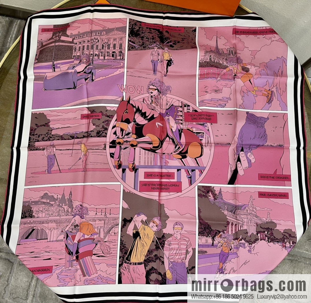 Hermes Double Sided 100% Silk Scarf