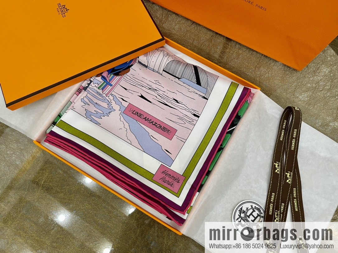 Hermes Double Sided 100% Silk Scarf