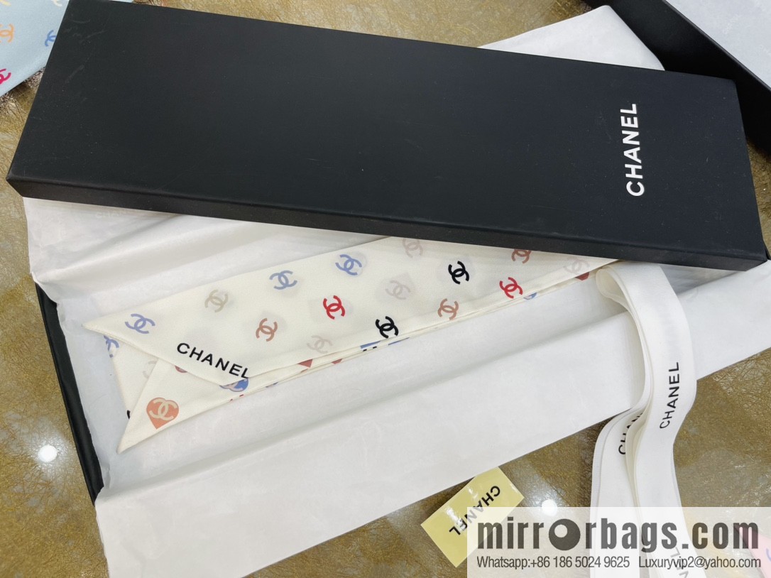 Chanel Xiaoxiang Twiily 100% Silk Silk Hair Band Ribbon AA7447