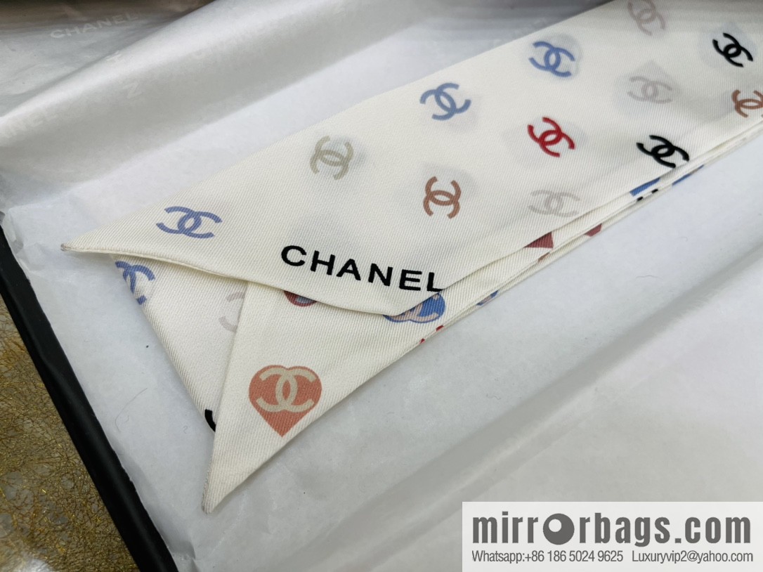 Chanel Xiaoxiang Twiily 100% Silk Silk Hair Band Ribbon AA7447