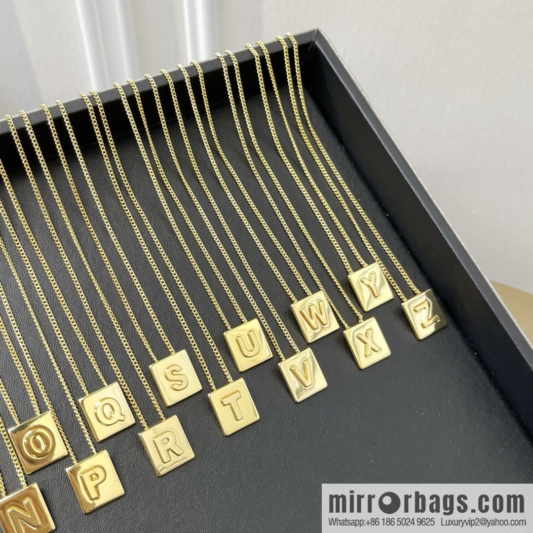 Celine ALPHABET 26 letter gold cube necklace