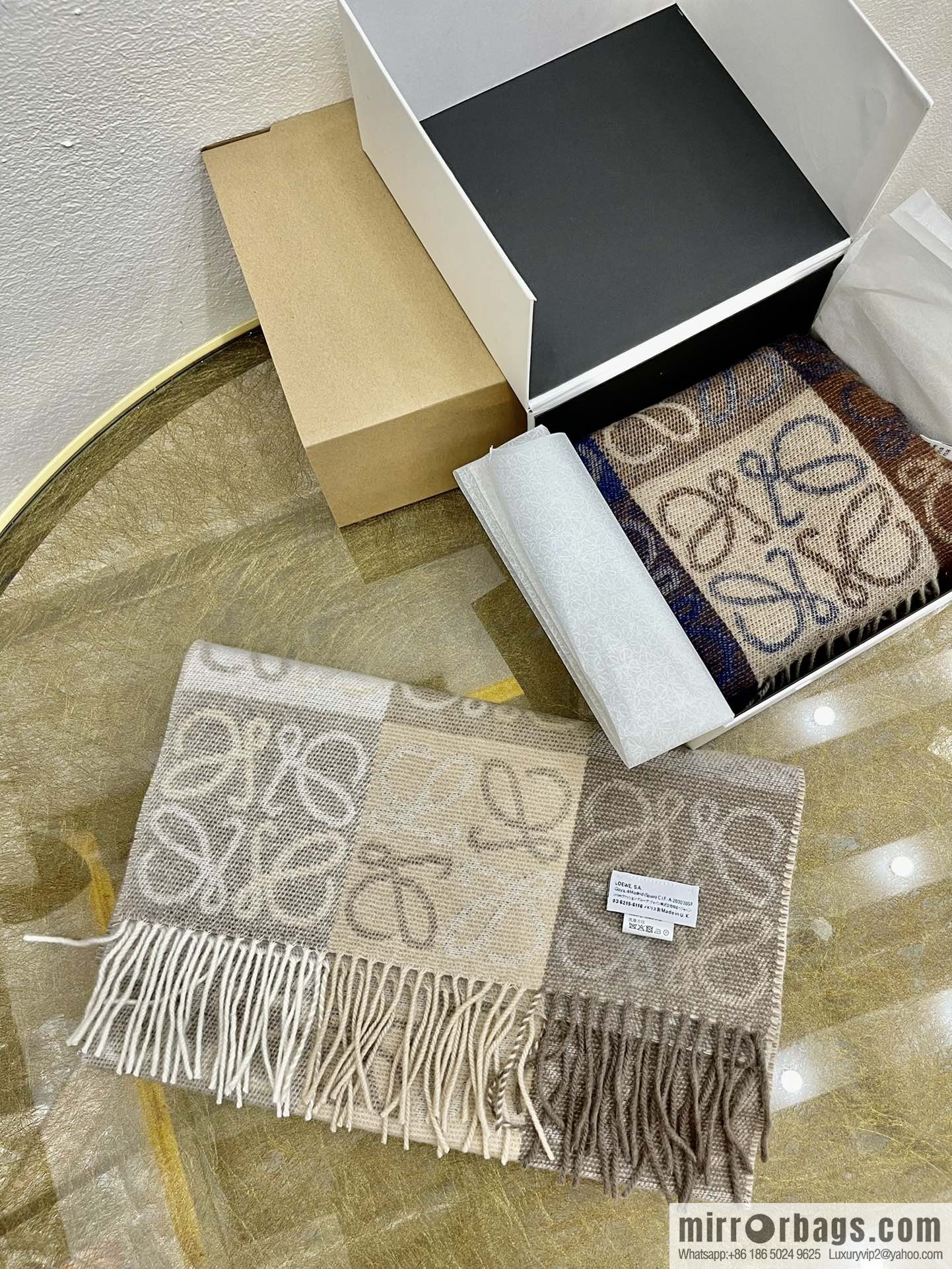 LOEWE 90% wool + 10% cashmere Anagram presbyopia scarf