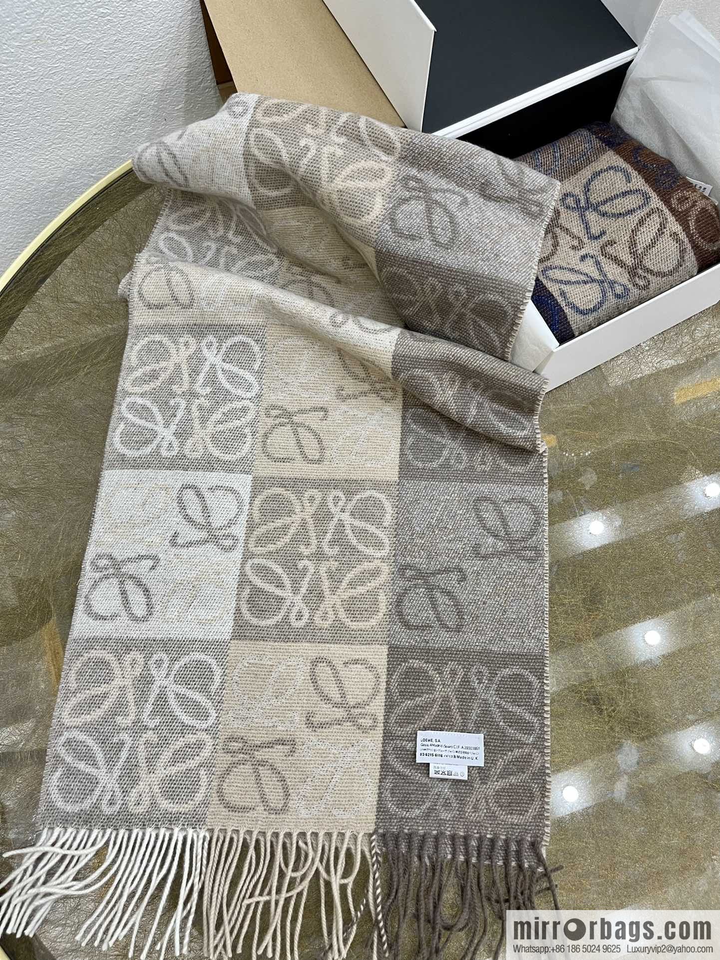 LOEWE 90% wool + 10% cashmere Anagram presbyopia scarf