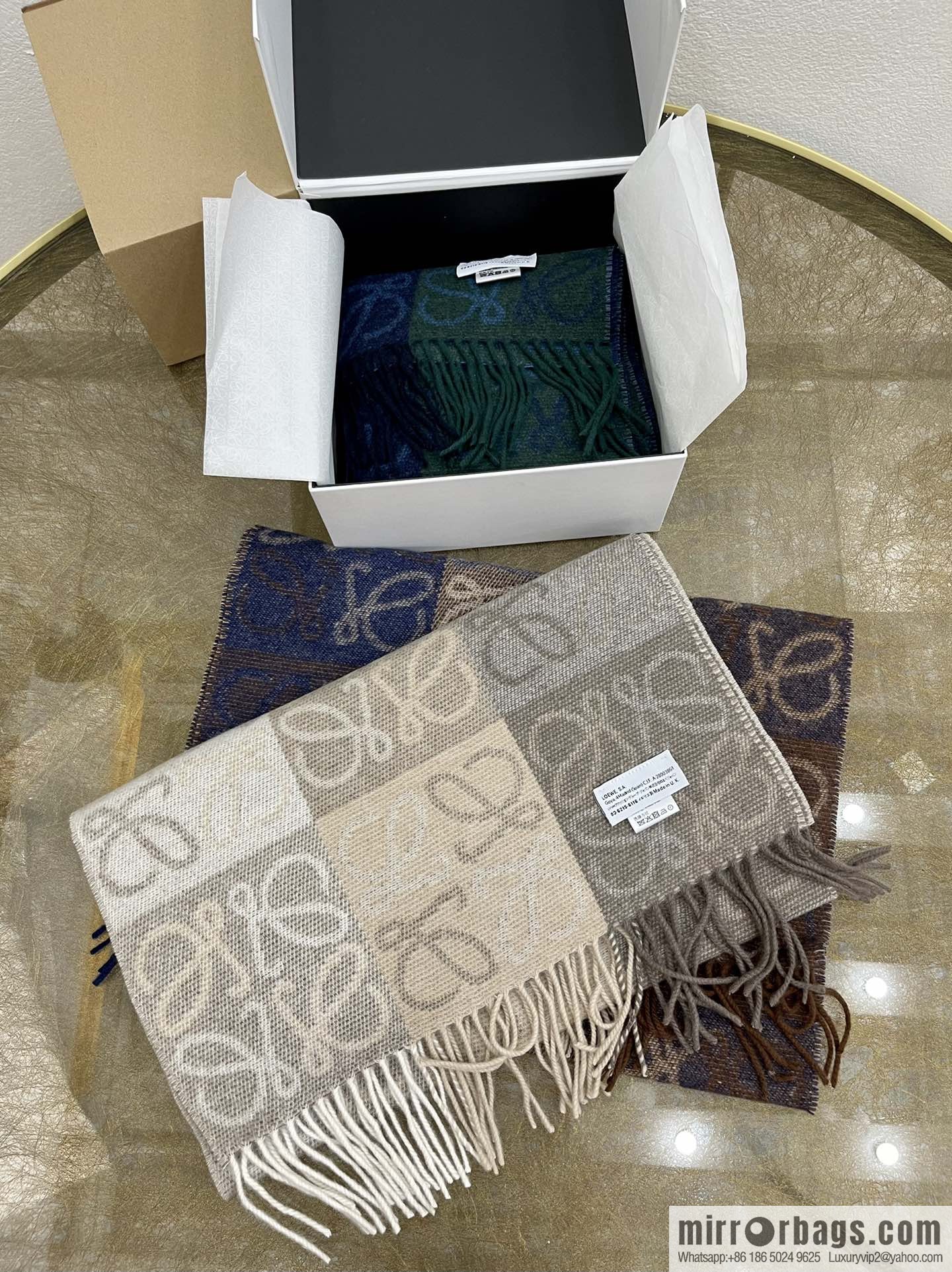 LOEWE 90% wool + 10% cashmere Anagram presbyopia scarf