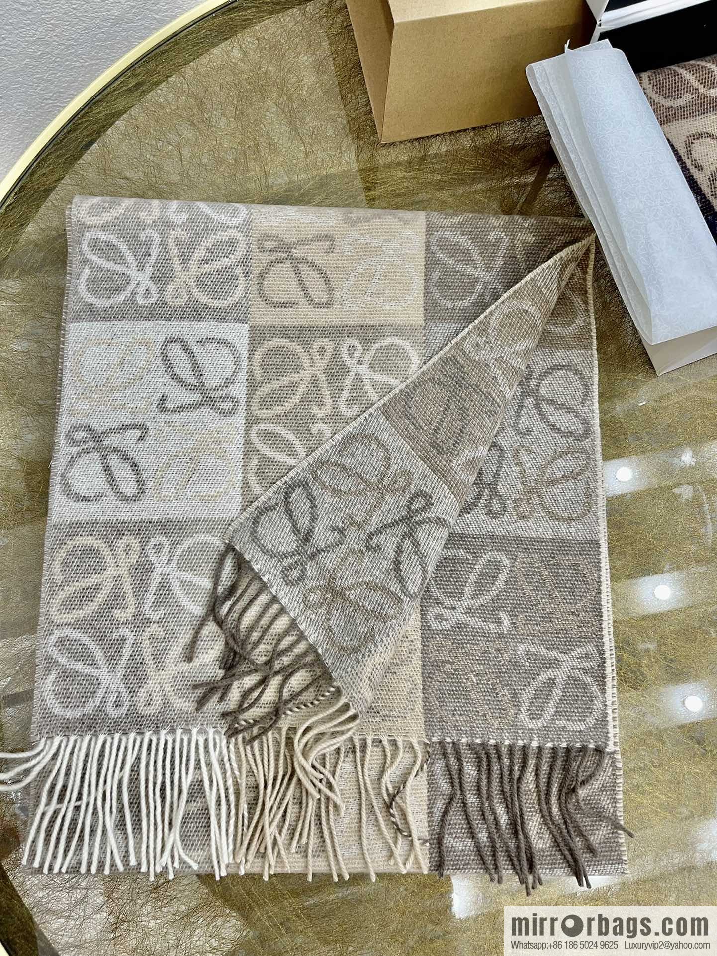 LOEWE 90% wool + 10% cashmere Anagram presbyopia scarf