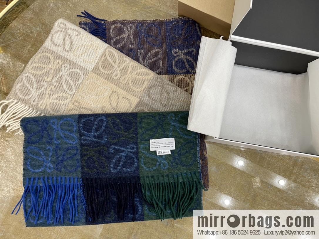 LOEWE 90% wool + 10% cashmere Anagram presbyopia scarf