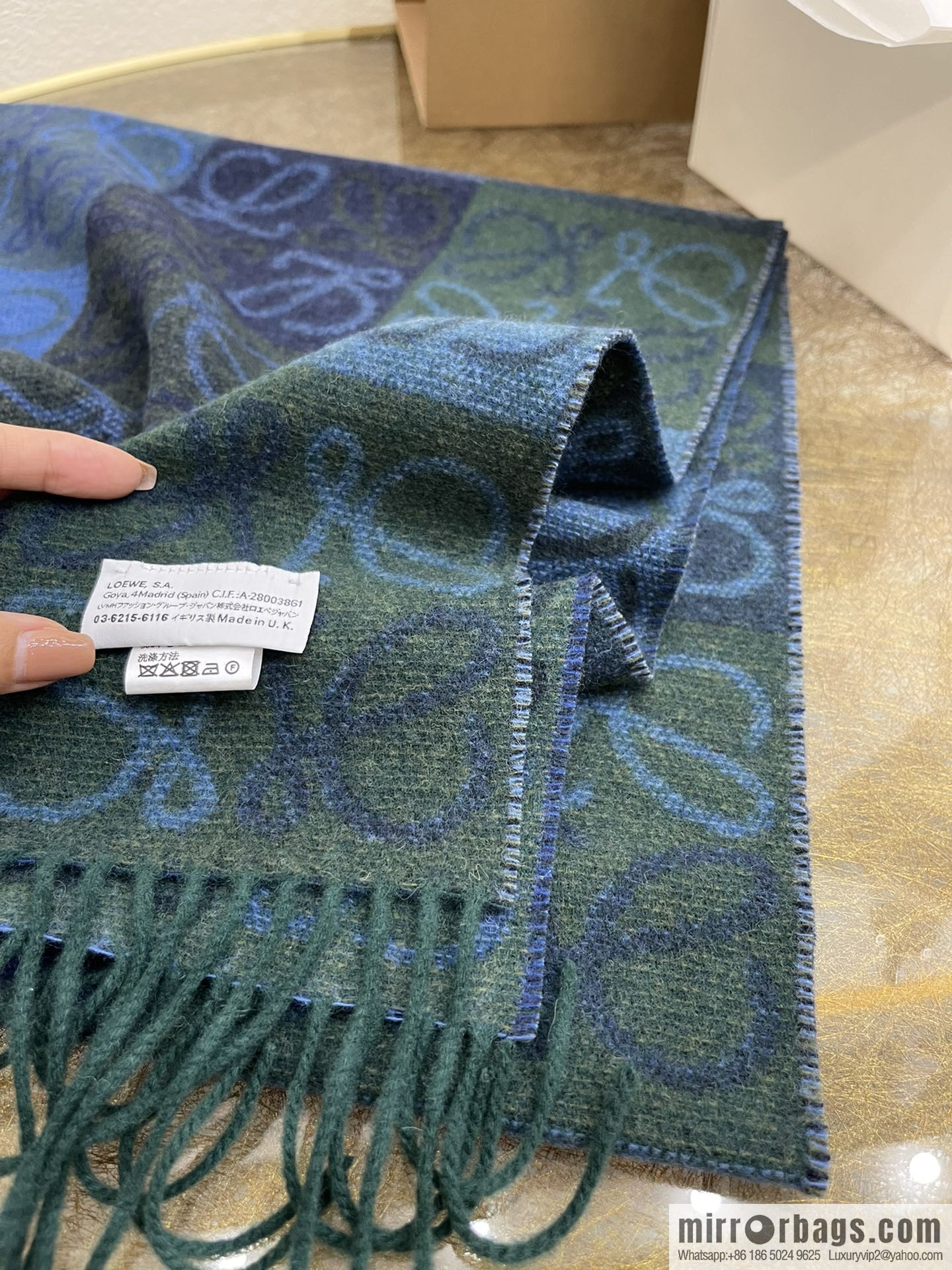 LOEWE 90% wool + 10% cashmere Anagram presbyopia scarf