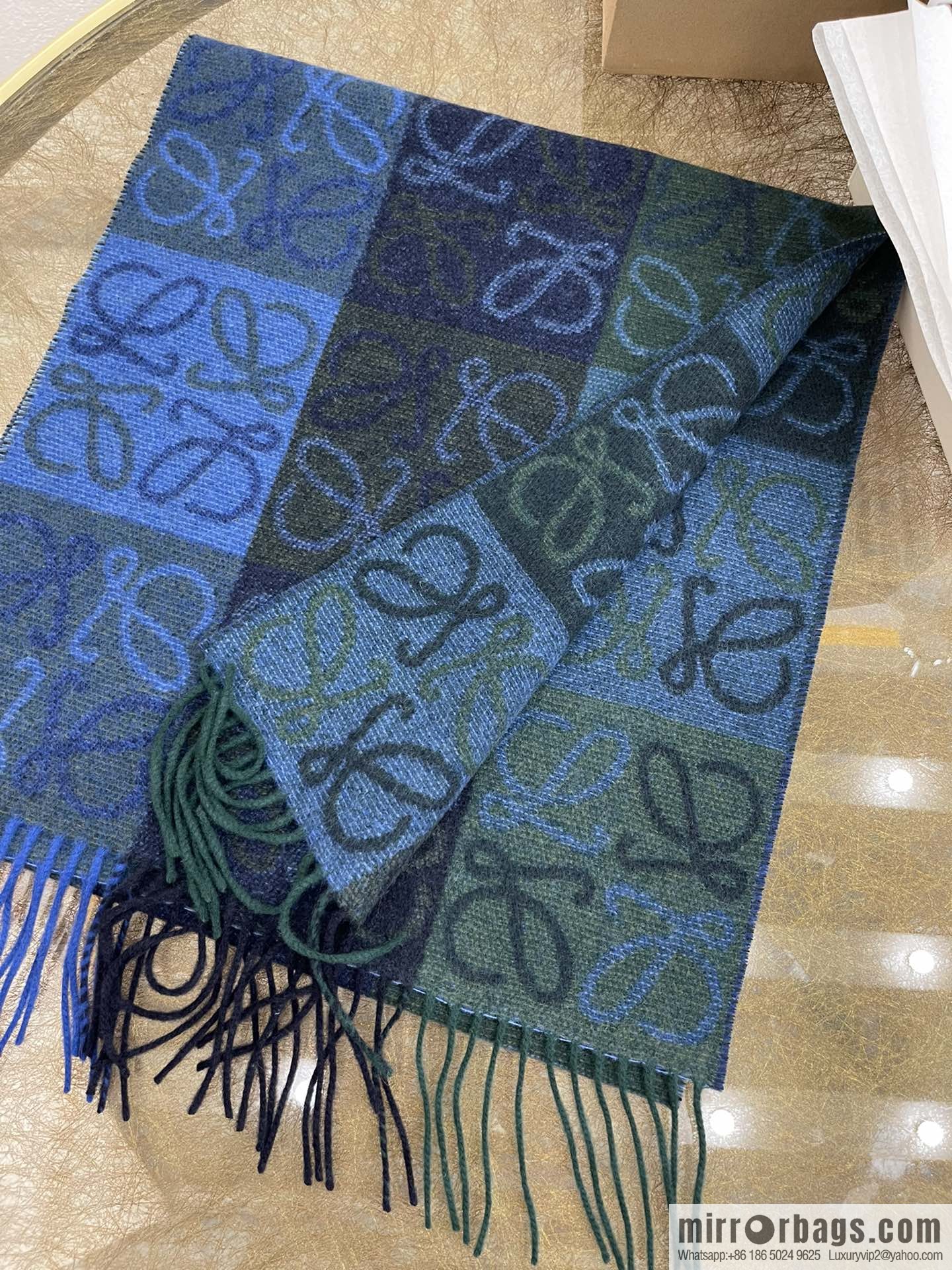 LOEWE 90% wool + 10% cashmere Anagram presbyopia scarf