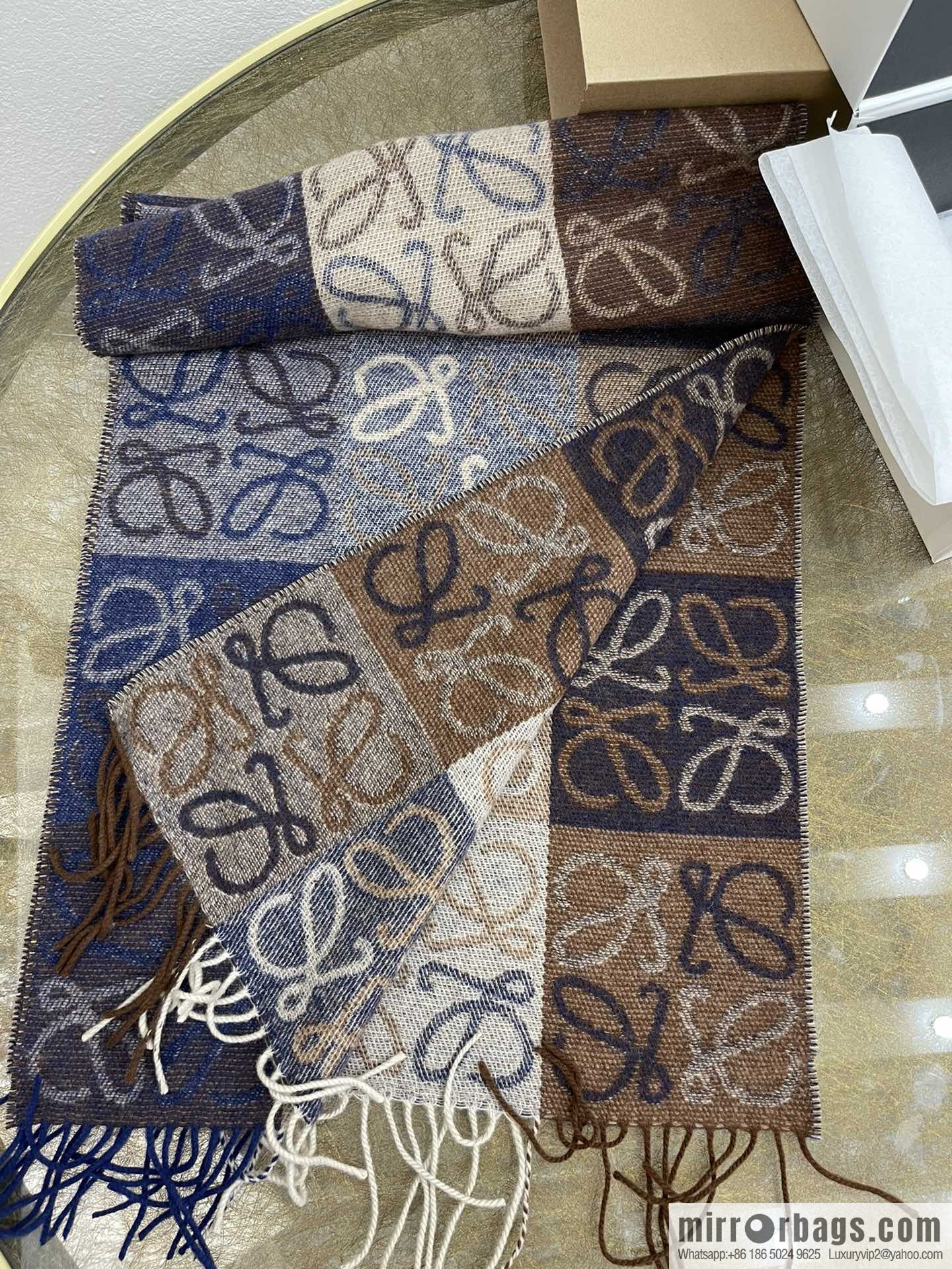 LOEWE 90% wool + 10% cashmere Anagram presbyopia scarf