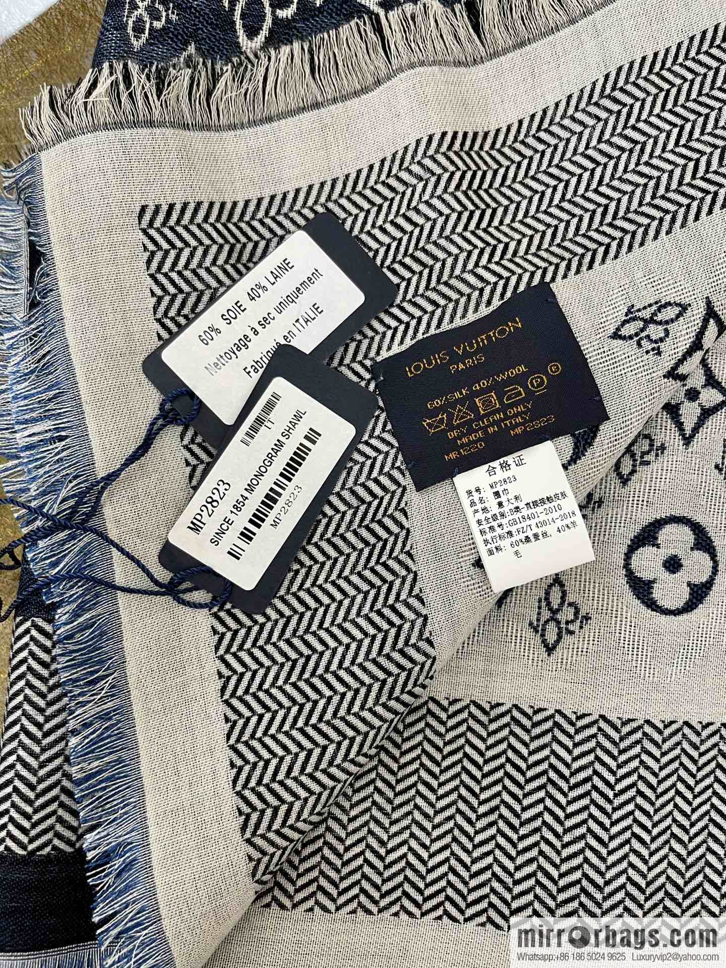 LV Louis Vuitton 60% silk 40% wool scarf shawl mp2821 mp2823