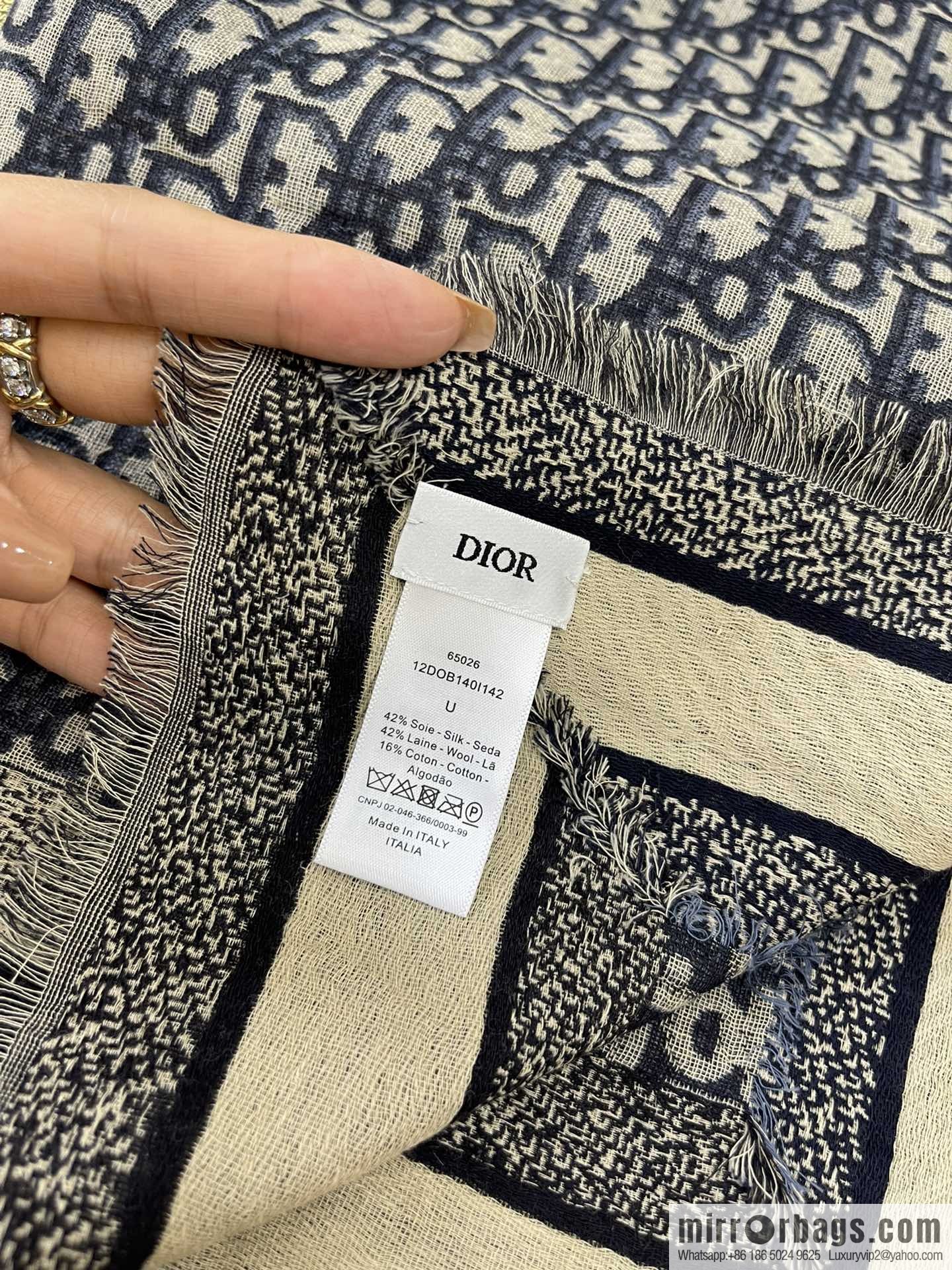 Dior D-Oblique pattern large shawl scarf 12DOB140I142_C540