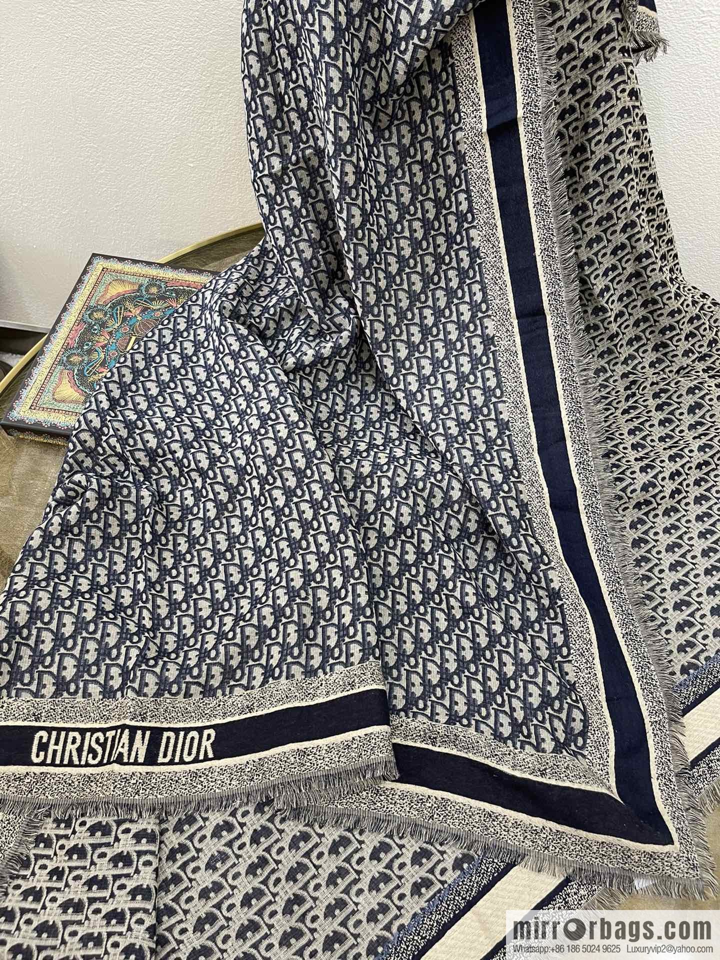 Dior D-Oblique pattern large shawl scarf 12DOB140I142_C540