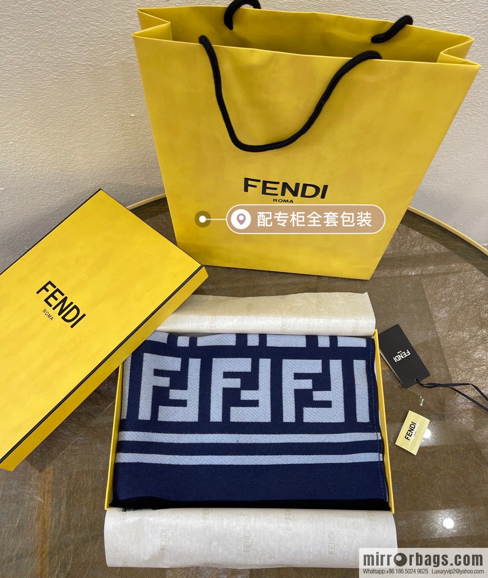 FENDI Fendi Vintage Classic Double FLogo Scarf FXS424A3Q1F0UD6