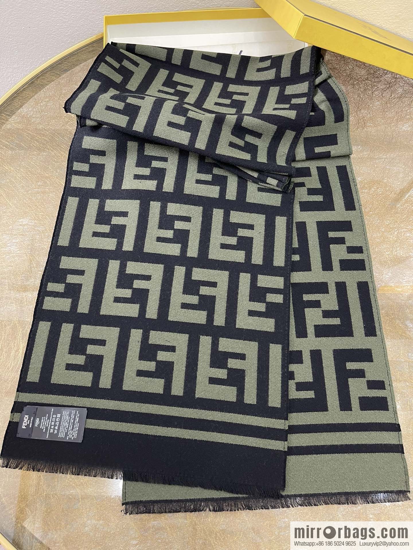 FENDI Fendi Classic Double F Logo Scarf FXS424A3Q1F0ZPQ