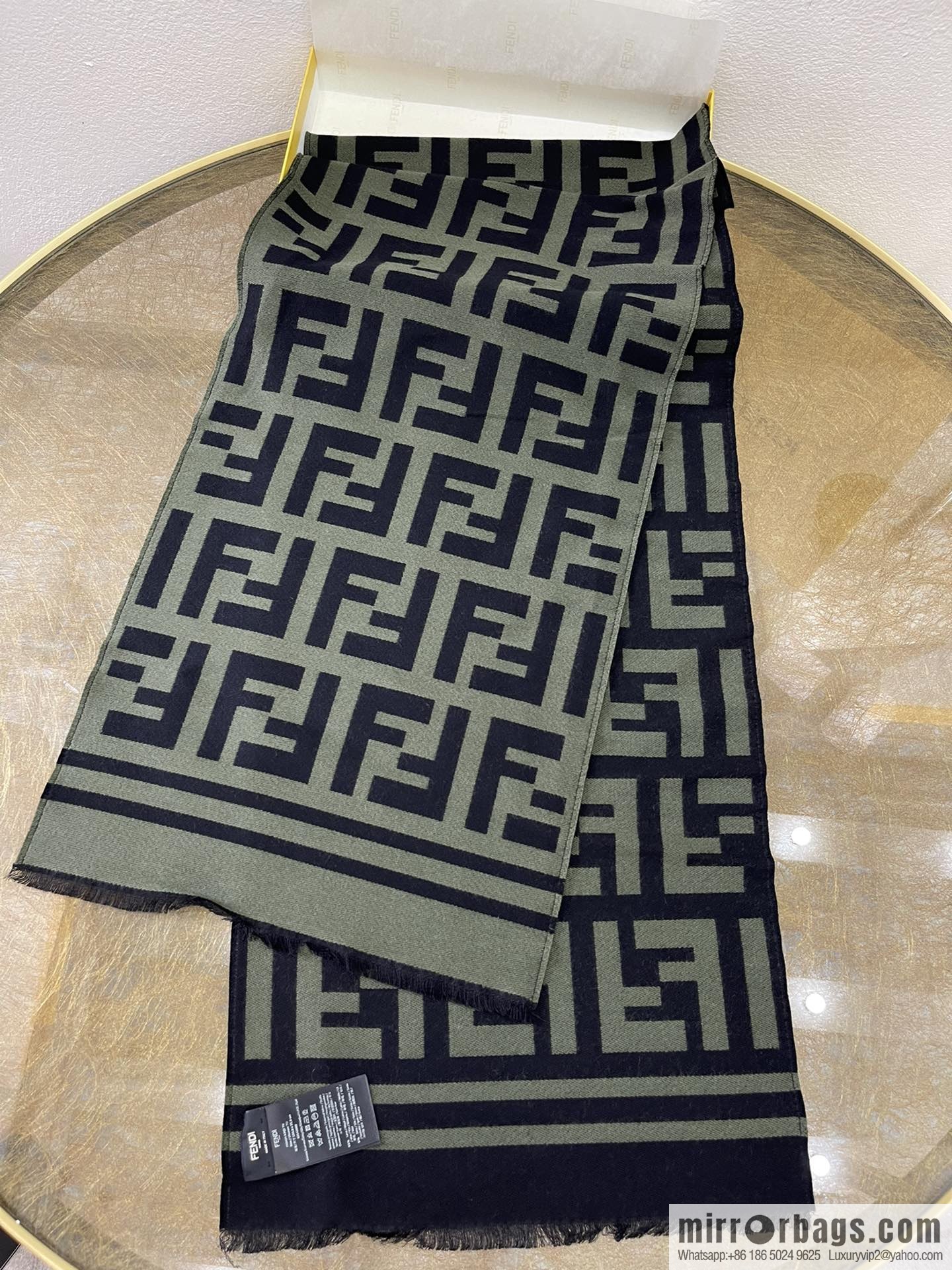 FENDI Fendi Classic Double F Logo Scarf FXS424A3Q1F0ZPQ