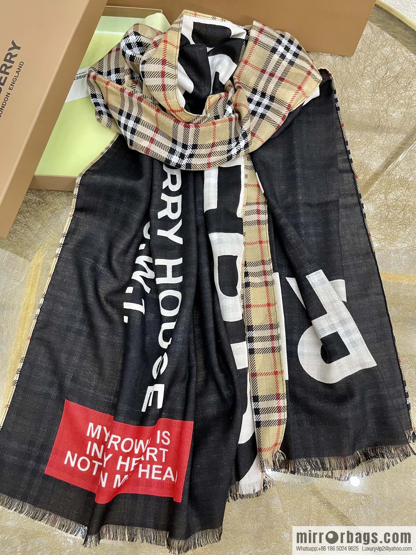 Burberry Double Sided Cashmere Long Scarf