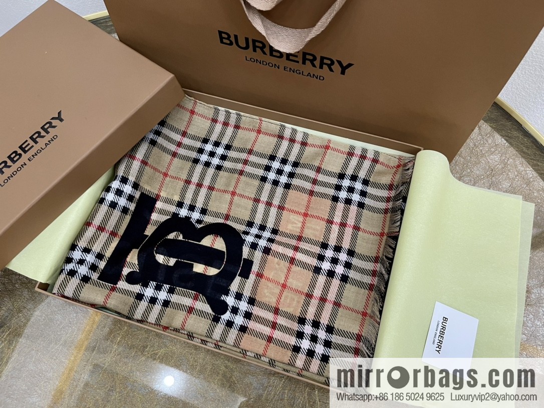 Burberry Double Sided Cashmere Long Scarf