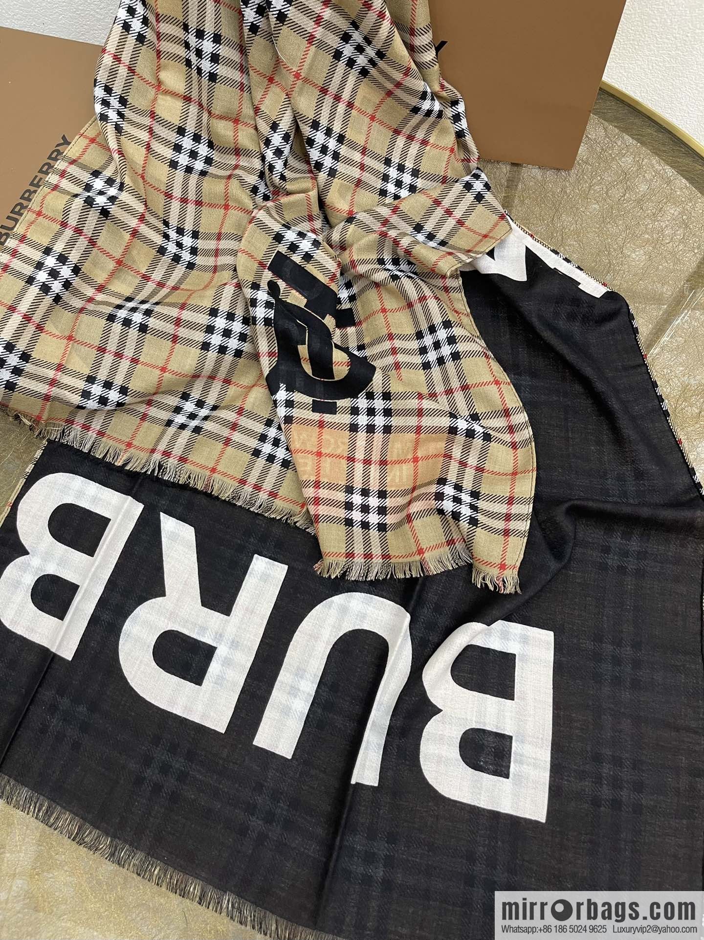 Burberry Double Sided Cashmere Long Scarf